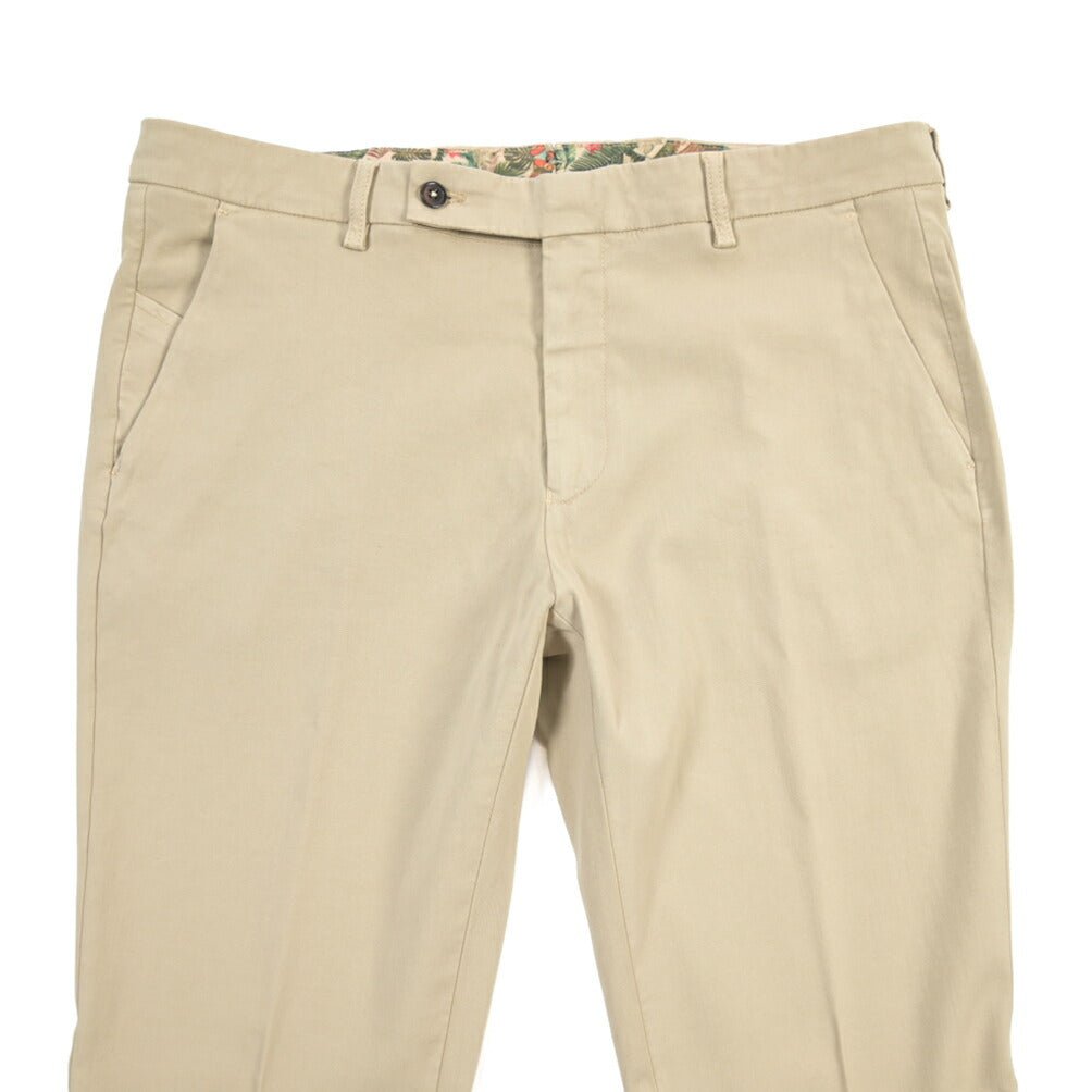 BERWICH “MORELLO - GD” ビスコース混コットン ノータックチノパンツ ベージュ(beige208) 52 | GUARDAROBA MILANO OFFICIAL STORE