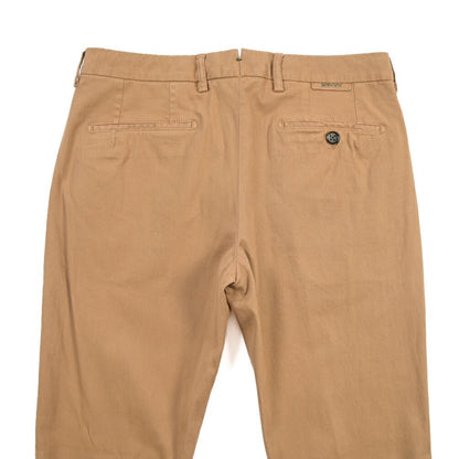 BERWICH “MORELLO - GD” ストレッチコットン ノータックチノパンツ ブラウン(khaki180) 48 | GUARDAROBA MILANO OFFICIAL STORE