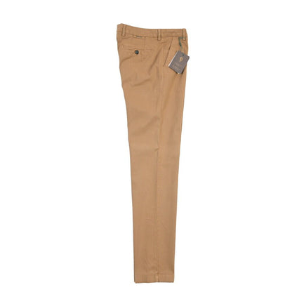 BERWICH “MORELLO - GD” ストレッチコットン ノータックチノパンツ ブラウン(khaki180) 48 | GUARDAROBA MILANO OFFICIAL STORE