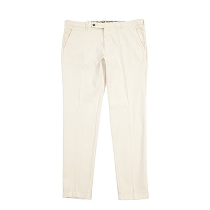 BERWICH “MORELLO-GD” ビスコース混コットン ノータックチノパンツ オフホワイト(latte802) 46 | GUARDAROBA MILANO OFFICIAL STORE