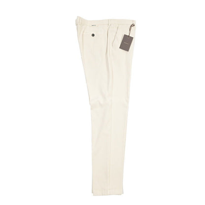 BERWICH “MORELLO-GD” ビスコース混コットン ノータックチノパンツ オフホワイト(latte802) 46 | GUARDAROBA MILANO OFFICIAL STORE