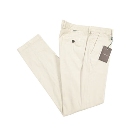 BERWICH “MORELLO-GD” ストレッチコットン ノータックチノパンツ オフホワイト(latte802) 52 | GUARDAROBA MILANO OFFICIAL STORE