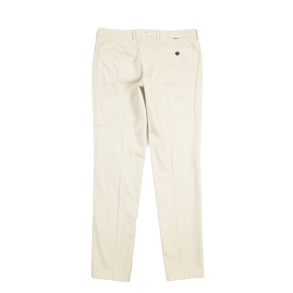 BERWICH “MORELLO-GD” ストレッチコットン ノータックチノパンツ オフホワイト(latte802) 52 | GUARDAROBA MILANO OFFICIAL STORE