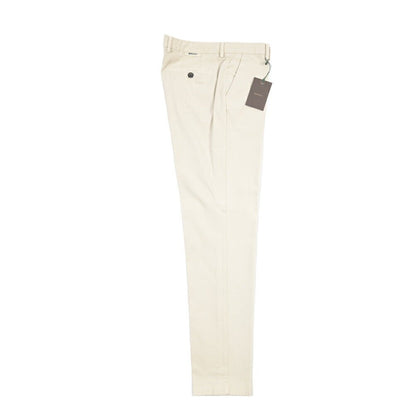 BERWICH “MORELLO-GD” ストレッチコットン ノータックチノパンツ オフホワイト(latte802) 52 | GUARDAROBA MILANO OFFICIAL STORE