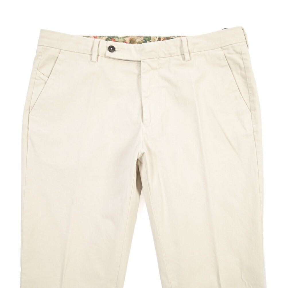 BERWICH “MORELLO-GD” ストレッチコットン ノータックチノパンツ オフホワイト(latte802) 52 | GUARDAROBA MILANO OFFICIAL STORE