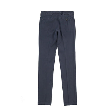 BERWICH “MORELLO-GD” ビスコース混コットン ノータックチノパンツ ネイビー(navy665) 44 | GUARDAROBA MILANO OFFICIAL STORE