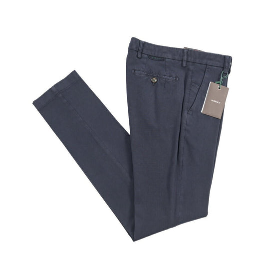 BERWICH “MORELLO-GD” ビスコース混コットン ノータックチノパンツ ネイビー(navy665) 44 | GUARDAROBA MILANO OFFICIAL STORE