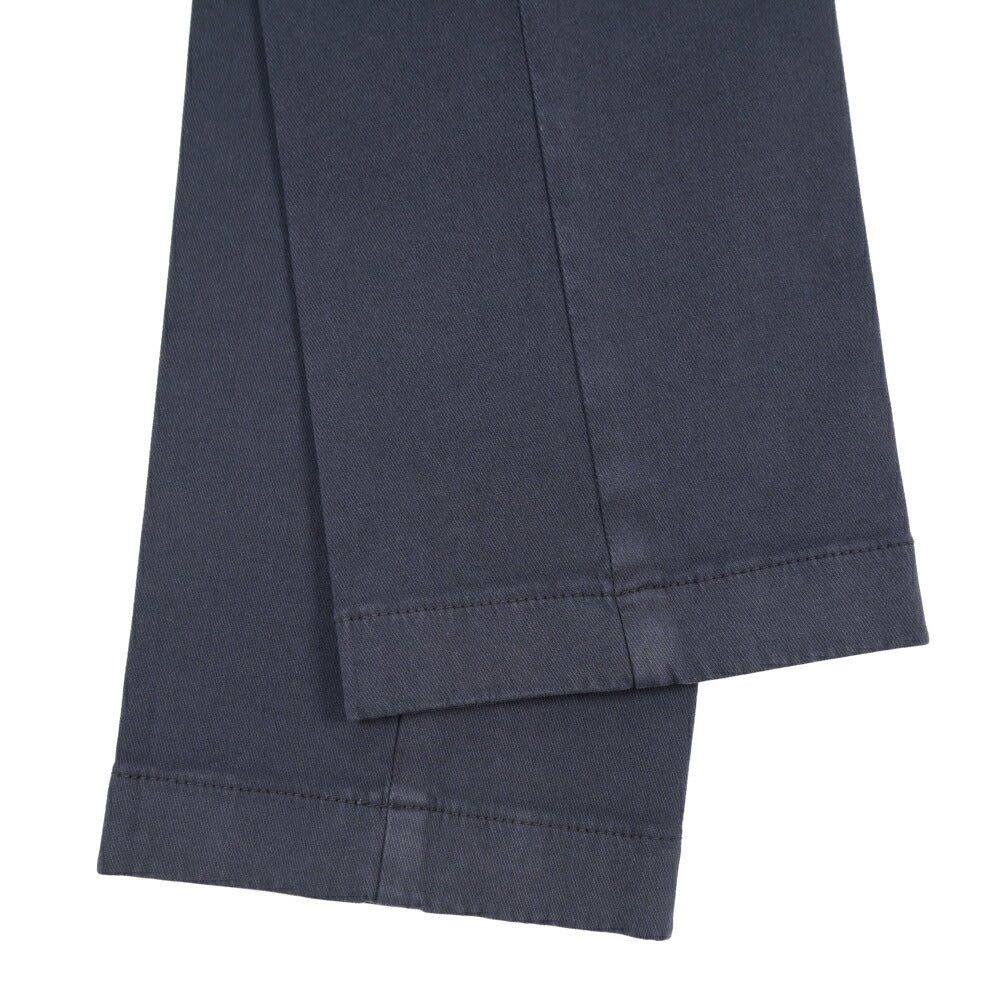 BERWICH “MORELLO-GD” ビスコース混コットン ノータックチノパンツ ネイビー(navy665) 44 | GUARDAROBA MILANO OFFICIAL STORE