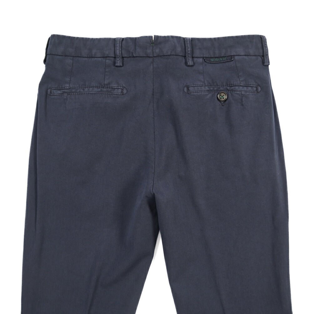 BERWICH “MORELLO-GD” ビスコース混コットン ノータックチノパンツ ネイビー(navy665) 44 | GUARDAROBA MILANO OFFICIAL STORE