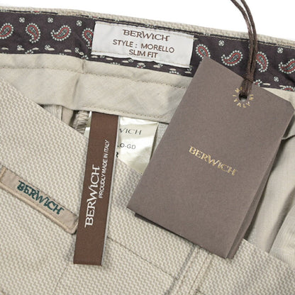 BERWICH “MORELLO-GD” ストレッチコットン ノータックチノパンツ ライトグレー(lt fango122) 46 | GUARDAROBA MILANO OFFICIAL STORE