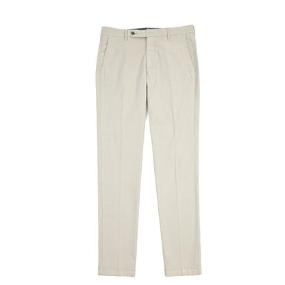 BERWICH “MORELLO-GD” ストレッチコットン ノータックチノパンツ ライトベージュ(lt fango122) 46 | GUARDAROBA MILANO OFFICIAL STORE