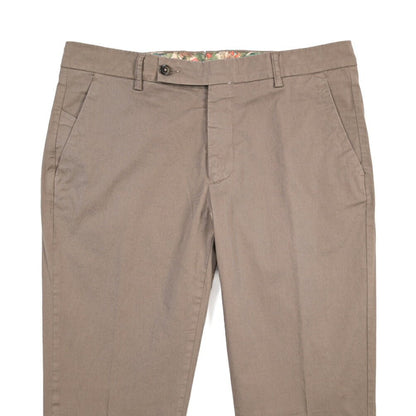 BERWICH “MORELLO-GD” ストレッチコットン ノータックチノパンツ ブラウン(mandorlo462) 50 | GUARDAROBA MILANO OFFICIAL STORE