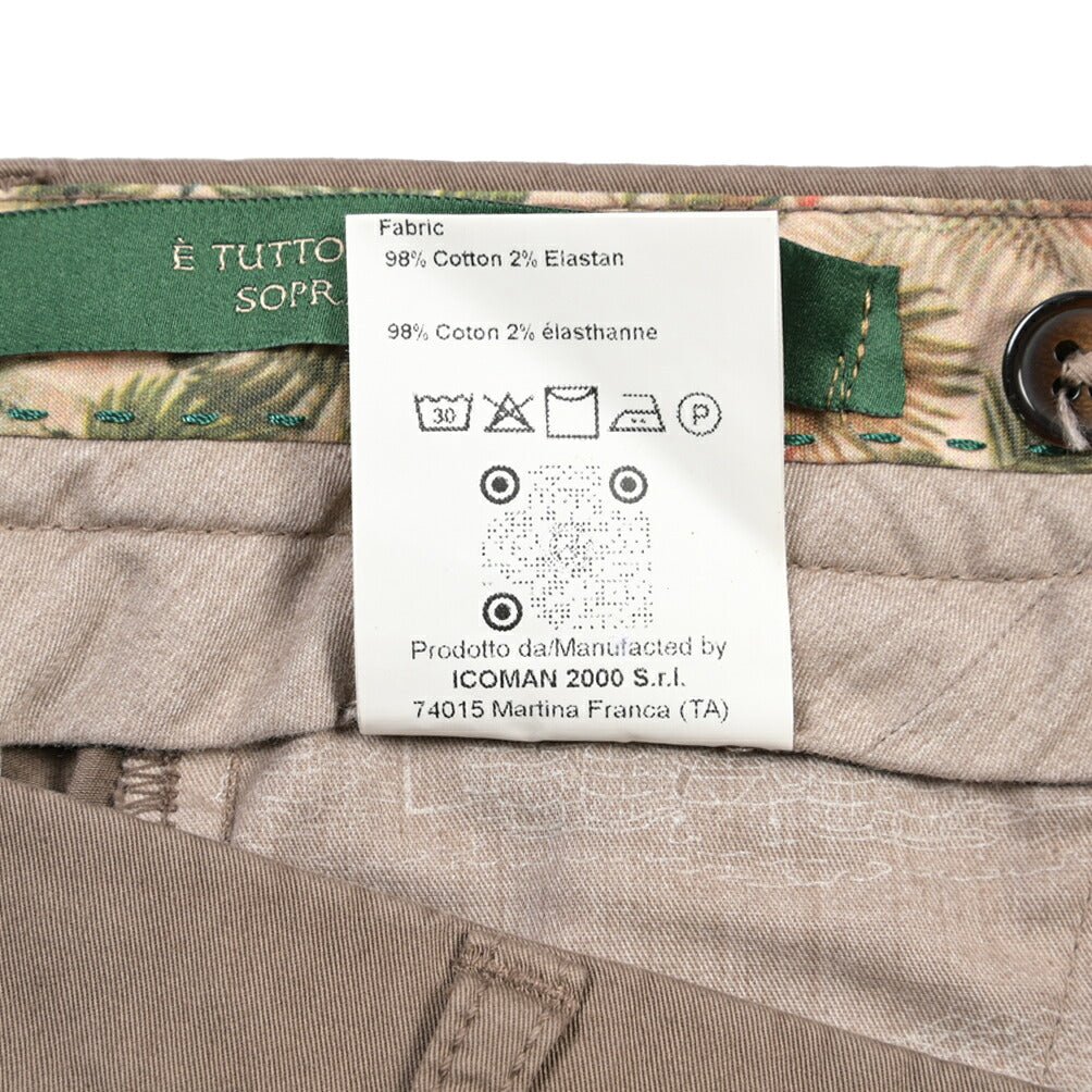 BERWICH “MORELLO-GD” ストレッチコットン ノータックチノパンツ ブラウン(mandorlo462) 50 | GUARDAROBA MILANO OFFICIAL STORE