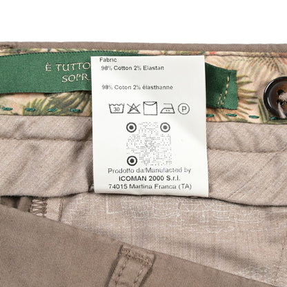 BERWICH “MORELLO-GD” ストレッチコットン ノータックチノパンツ ブラウン(mandorlo462) 50 | GUARDAROBA MILANO OFFICIAL STORE