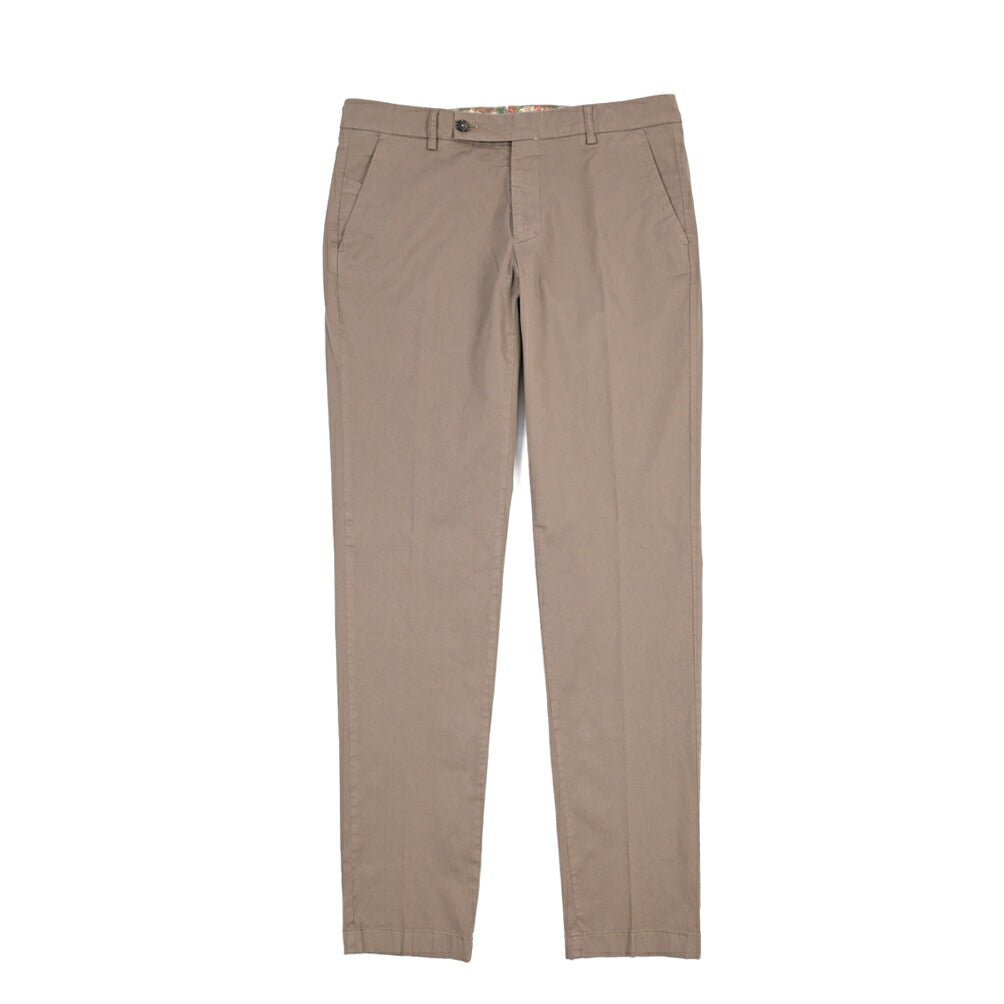 BERWICH “MORELLO-GD” ストレッチコットン ノータックチノパンツ ブラウン(mandorlo462) 50 | GUARDAROBA MILANO OFFICIAL STORE