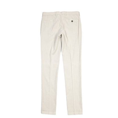 BERWICH “MORELLO-GD” コットン混リネン ノータックチノパンツ ライトグレー(pomice008) 46 | GUARDAROBA MILANO OFFICIAL STORE