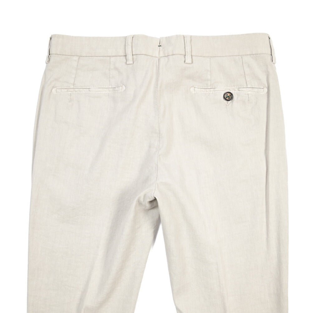 BERWICH “MORELLO-GD” コットン混リネン ノータックチノパンツ ライトグレー(pomice008) 46 | GUARDAROBA MILANO OFFICIAL STORE