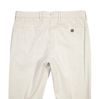 BERWICH “MORELLO-GD” コットン混リネン ノータックチノパンツ ライトグレー(pomice008) 46 | GUARDAROBA MILANO OFFICIAL STORE