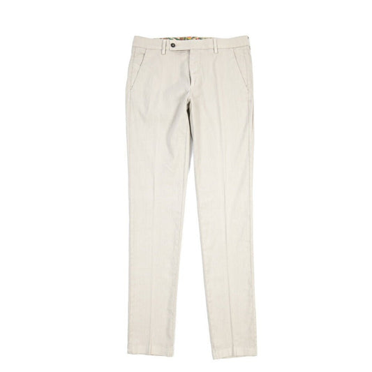 BERWICH “MORELLO-GD” コットン混リネン ノータックチノパンツ ライトグレー(pomice008) 46 | GUARDAROBA MILANO OFFICIAL STORE