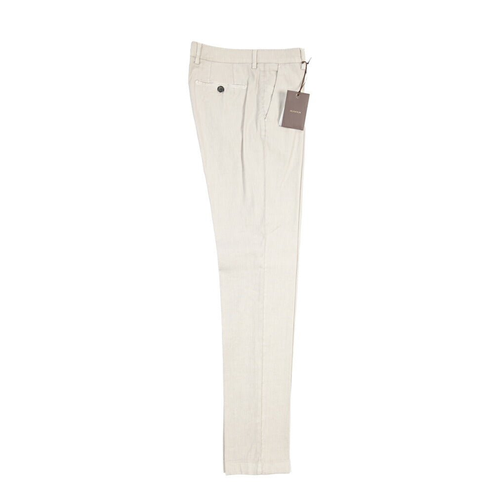 BERWICH “MORELLO-GD” コットン混リネン ノータックチノパンツ ライトグレー(pomice008) 46 | GUARDAROBA MILANO OFFICIAL STORE