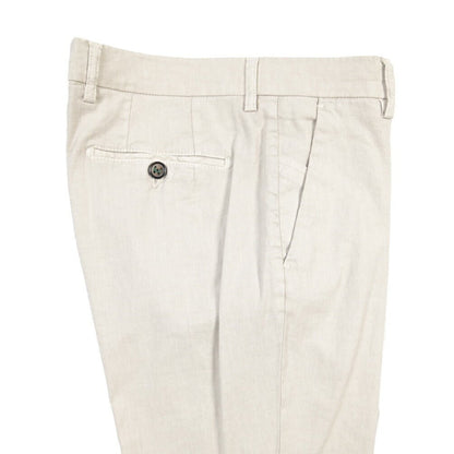 BERWICH “MORELLO-GD” コットン混リネン ノータックチノパンツ ライトグレー(pomice008) 46 | GUARDAROBA MILANO OFFICIAL STORE