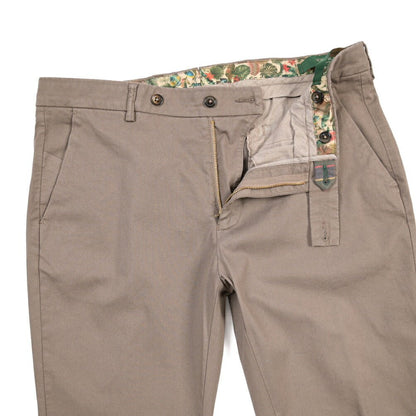 BERWICH “MORELLO-GD” ストレッチコットン ノータックチノパンツ ブラウン(mandorlo4627) 52 | GUARDAROBA MILANO OFFICIAL STORE
