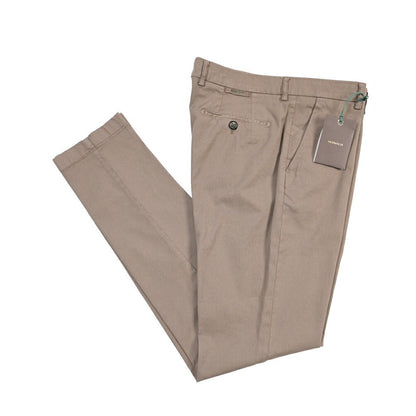BERWICH “MORELLO-GD” ストレッチコットン ノータックチノパンツ ブラウン(mandorlo4627) 52 | GUARDAROBA MILANO OFFICIAL STORE