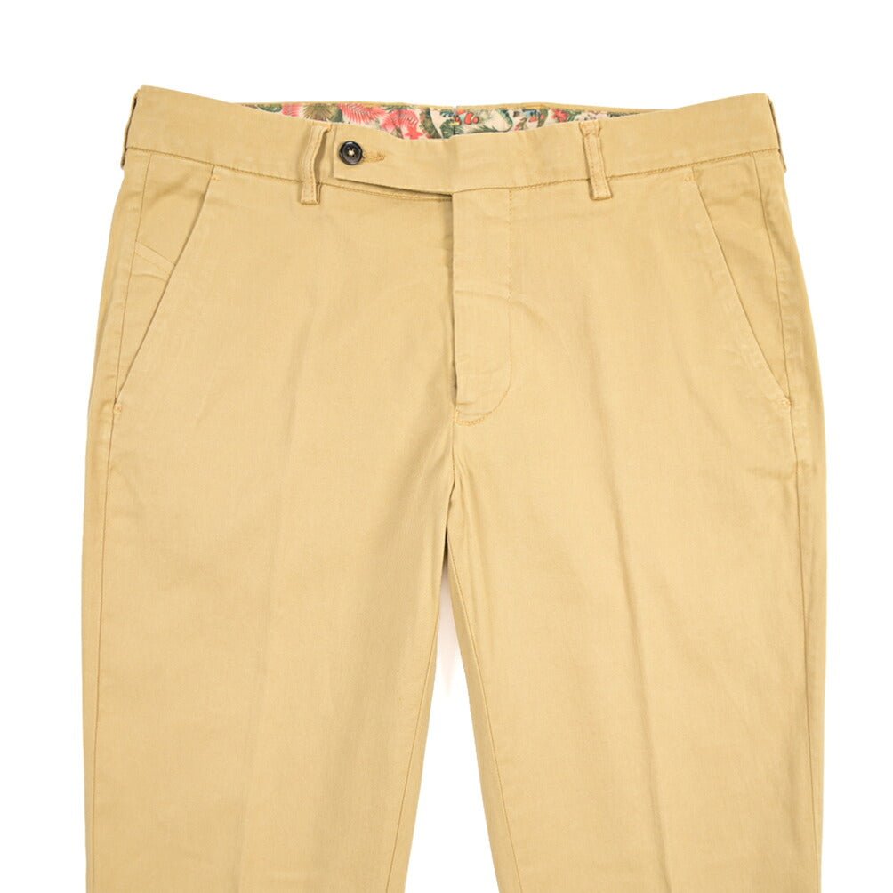 BERWICH “MORELLO-GD” ストレッチコットン ノータックチノパンツ ベージュ(deserto265) 46 | GUARDAROBA MILANO OFFICIAL STORE