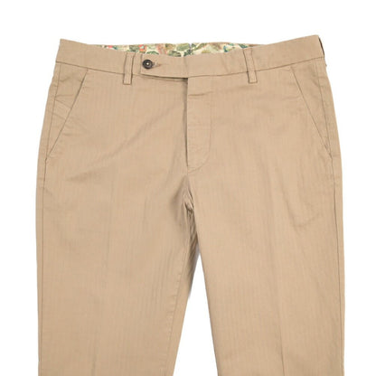 BERWICH “MORELLO-GD” ストレッチコットン ノータックヘリンボーンパンツ グレージュ(noce724) 44 | GUARDAROBA MILANO OFFICIAL STORE