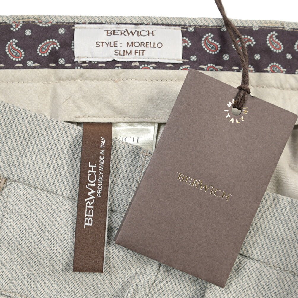 BERWICH “MORELLO-GD” リヨセル混コットン ノータックパンツ グレー(lt fango122) 46 | GUARDAROBA MILANO OFFICIAL STORE