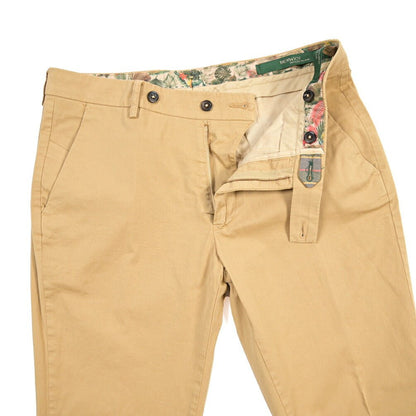 BERWICH “MORELLO-GD” ストレッチコットン ノータックチノパンツ ベージュ(deserto265) 44 | GUARDAROBA MILANO OFFICIAL STORE