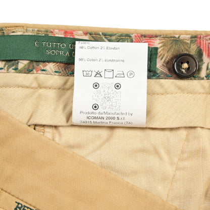 BERWICH “MORELLO-GD” ストレッチコットン ノータックチノパンツ ベージュ(deserto265) 44 | GUARDAROBA MILANO OFFICIAL STORE