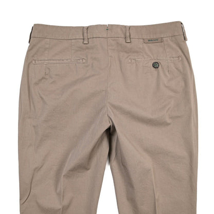 BERWICH “MORELLO-GD” ストレッチコットン ノータックチノパンツ ブラウン(mandorlo462) 46 | GUARDAROBA MILANO OFFICIAL STORE
