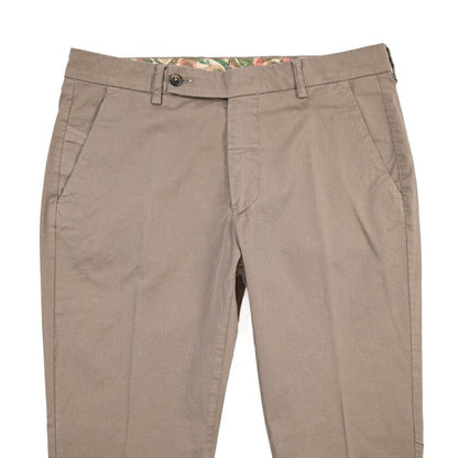 BERWICH “MORELLO-GD” ストレッチコットン ノータックチノパンツ ブラウン(mandorlo462) 46 | GUARDAROBA MILANO OFFICIAL STORE