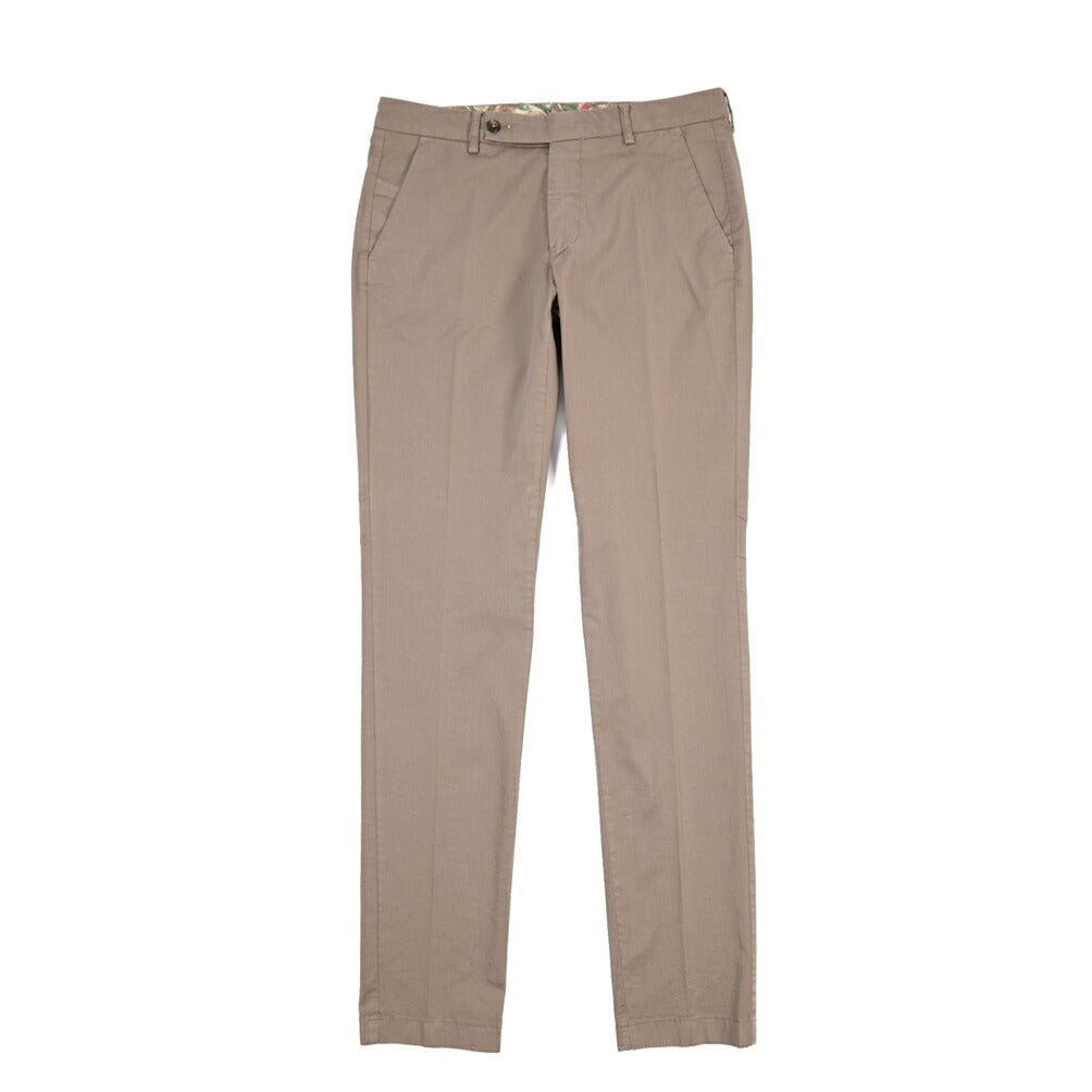 BERWICH “MORELLO-GD” ストレッチコットン ノータックチノパンツ ブラウン(mandorlo462) 46 | GUARDAROBA MILANO OFFICIAL STORE