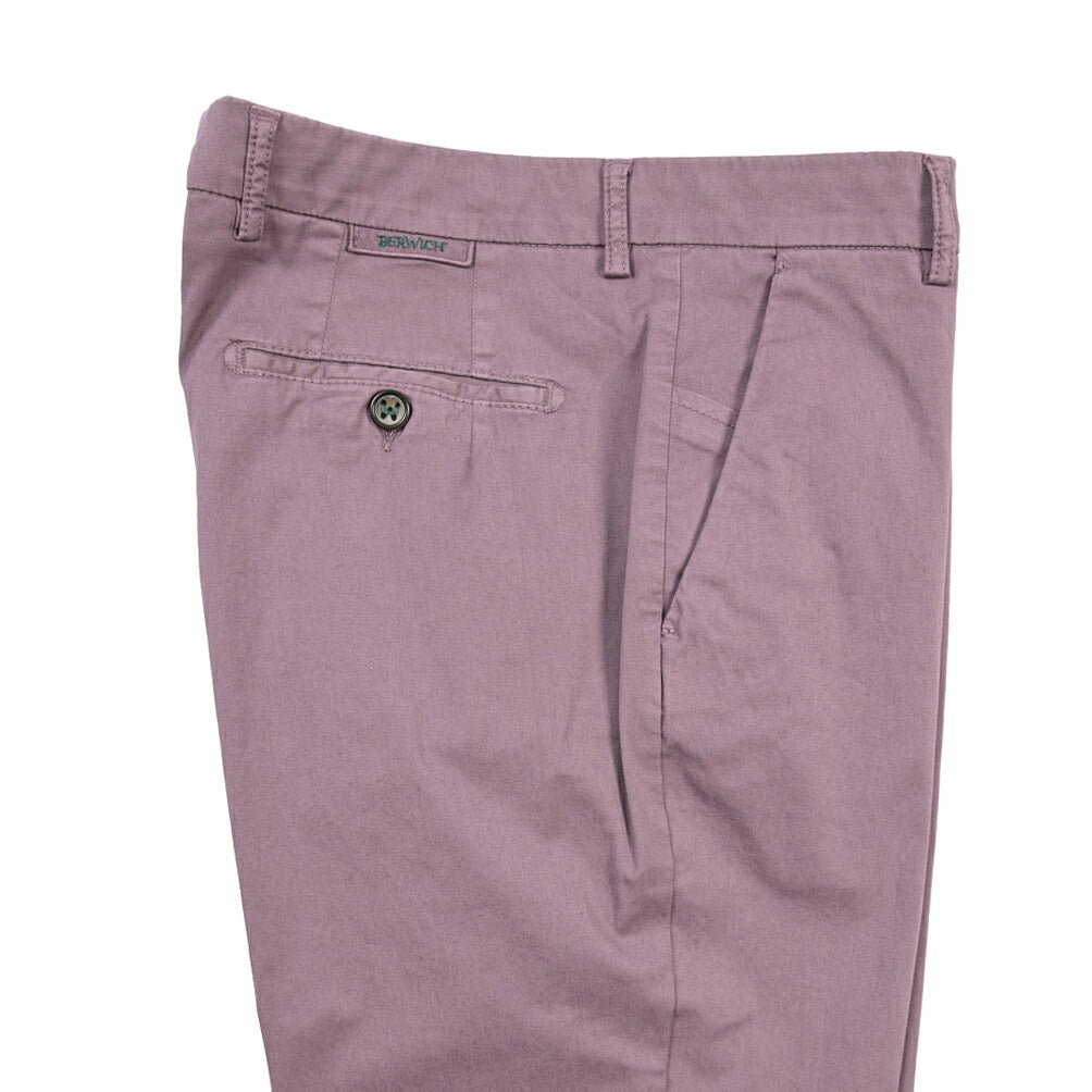 BERWICH “MORELLO-GD” ストレッチコットン ノータックチノパンツ パープル(cipolla502) 46 | GUARDAROBA MILANO OFFICIAL STORE