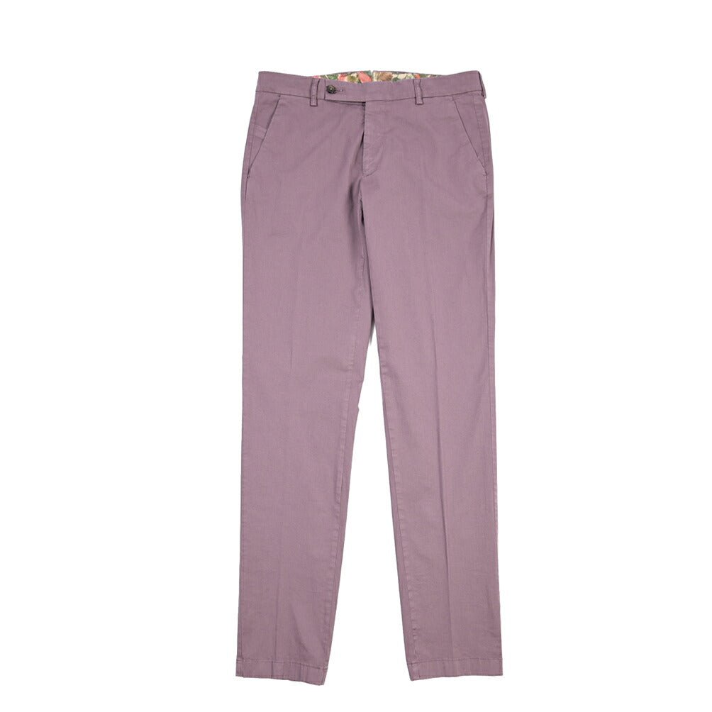 BERWICH “MORELLO-GD” ストレッチコットン ノータックチノパンツ パープル(cipolla502) 46 | GUARDAROBA MILANO OFFICIAL STORE