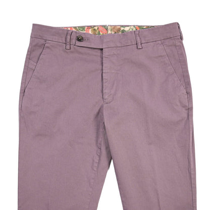 BERWICH “MORELLO-GD” ストレッチコットン ノータックチノパンツ パープル(cipolla502) 46 | GUARDAROBA MILANO OFFICIAL STORE
