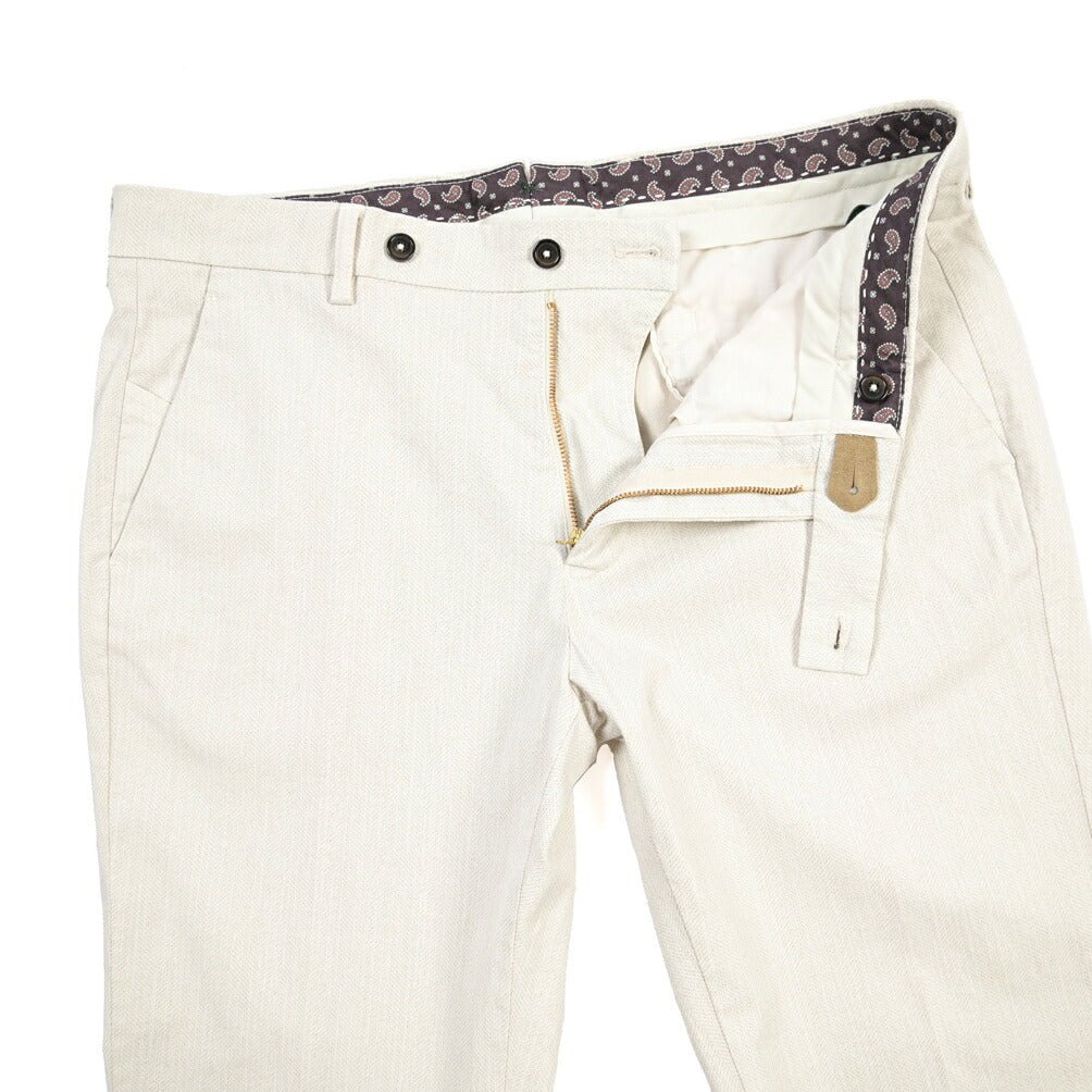 BERWICH “MORELLO-GD” リヨセル混コットン ノータックパンツ オフホワイト(latte802) 48 | GUARDAROBA MILANO OFFICIAL STORE