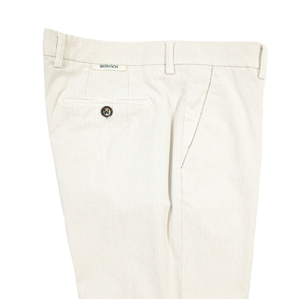 BERWICH “MORELLO-GD” リヨセル混コットン ノータックパンツ オフホワイト(latte802) 48 | GUARDAROBA MILANO OFFICIAL STORE