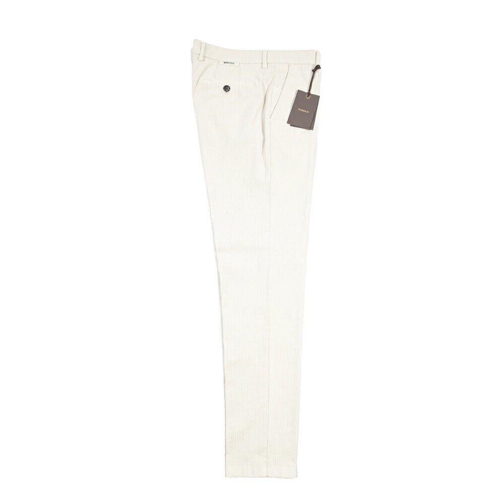 BERWICH “MORELLO-GD” リヨセル混コットン ノータックパンツ オフホワイト(latte802) 48 | GUARDAROBA MILANO OFFICIAL STORE