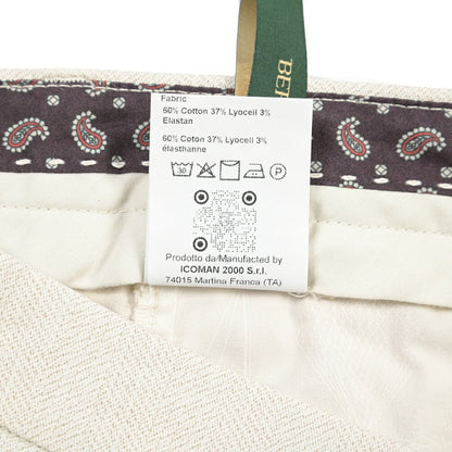BERWICH “MORELLO-GD” リヨセル混コットン ノータックパンツ オフホワイト(latte802) 48 | GUARDAROBA MILANO OFFICIAL STORE