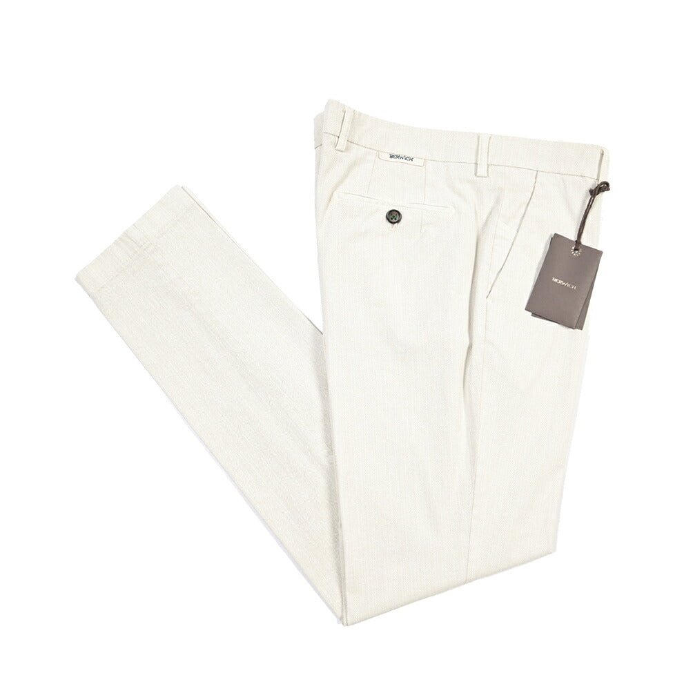 BERWICH “MORELLO-GD” リヨセル混コットン ノータックパンツ オフホワイト(latte802) 48 | GUARDAROBA MILANO OFFICIAL STORE