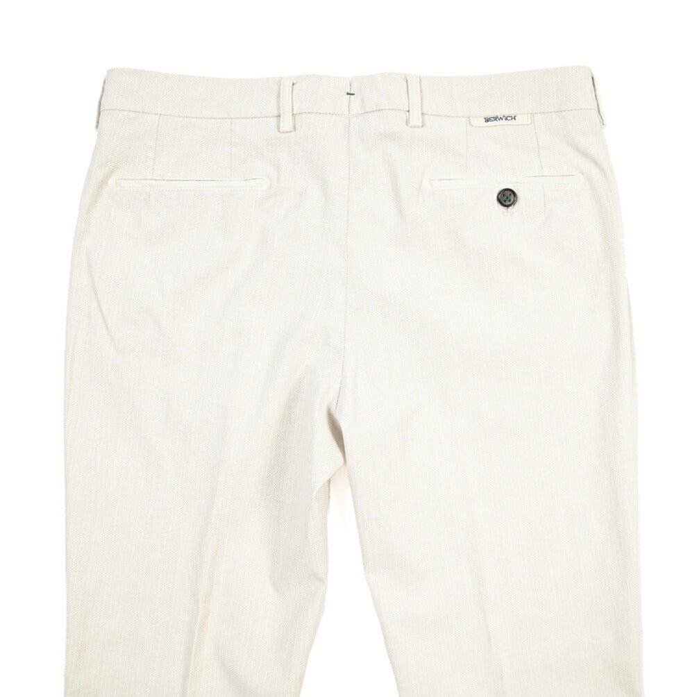 BERWICH “MORELLO-GD” リヨセル混コットン ノータックパンツ オフホワイト(latte802) 48 | GUARDAROBA MILANO OFFICIAL STORE
