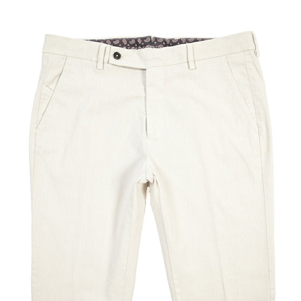 BERWICH “MORELLO-GD” リヨセル混コットン ノータックパンツ オフホワイト(latte802) 48 | GUARDAROBA MILANO OFFICIAL STORE