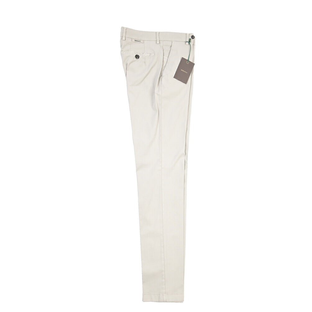 BERWICH “MORELLO-GD” リヨセル混コットン ノータックパンツ ライトグレー(pomice008) 46 | GUARDAROBA MILANO OFFICIAL STORE