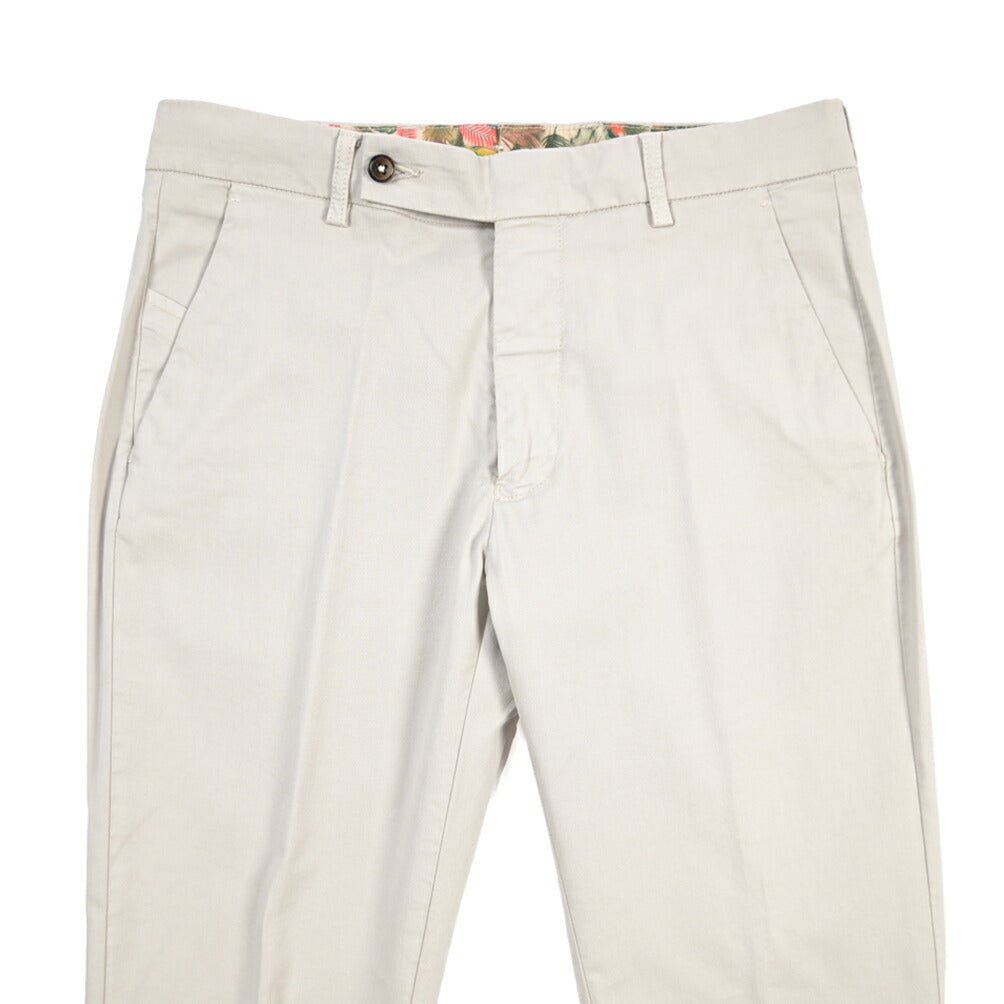 BERWICH “MORELLO-GD” リヨセル混コットン ノータックパンツ ライトグレー(pomice008) 46 | GUARDAROBA MILANO OFFICIAL STORE