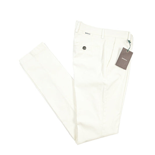 BERWICH “MORELLO-GD” リヨセル混コットン ノータックパンツ ホワイト(panna001) 44 | GUARDAROBA MILANO OFFICIAL STORE