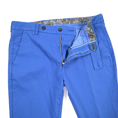BERWICH “MORELLO-GD” ストレッチコットン ノータックチノパンツ ブルー(bluette4943) 42 | GUARDAROBA MILANO OFFICIAL STORE