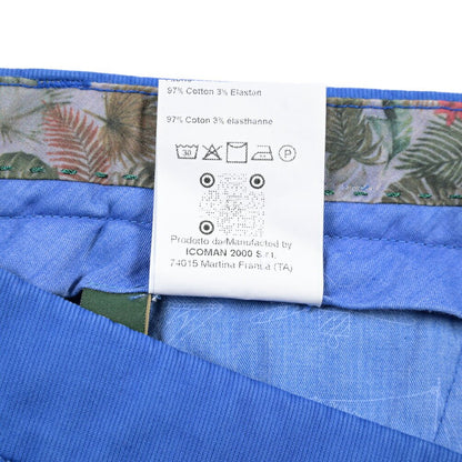 BERWICH “MORELLO-GD” ストレッチコットン ノータックチノパンツ ブルー(bluette4943) 42 | GUARDAROBA MILANO OFFICIAL STORE